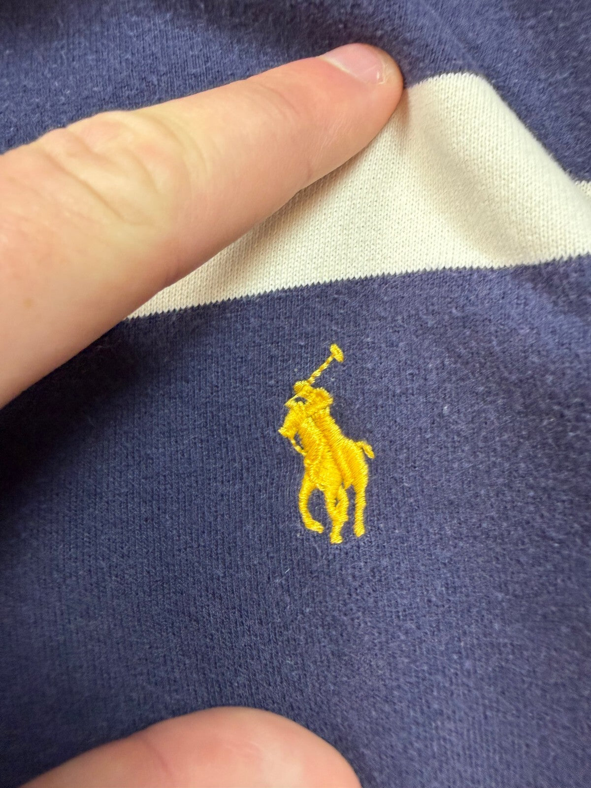 Vintage Ralph Lauren striped rugby polo shirt (L)
