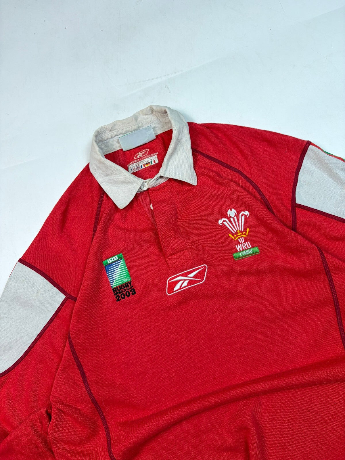 Vintage Wales 2003 world cup Reebok rugby shirt (M)