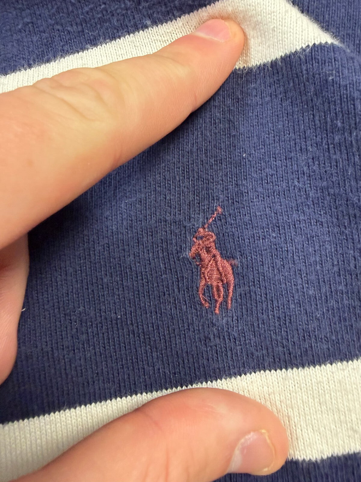 Vintage 90s Ralph Lauren striped rugby polo shirt (L)