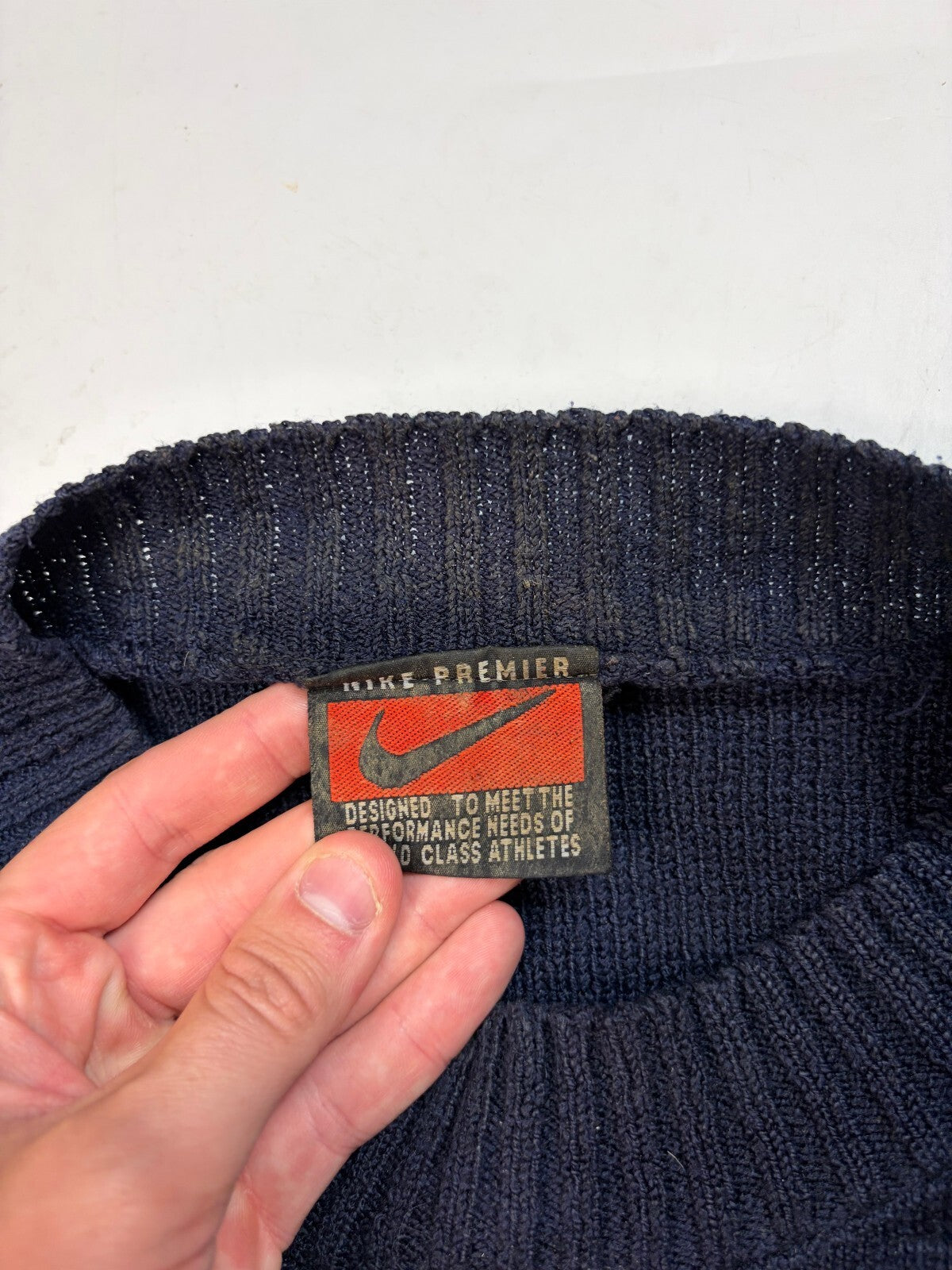 Vintage 90s Nike athletic spell out knit sweater (XL)