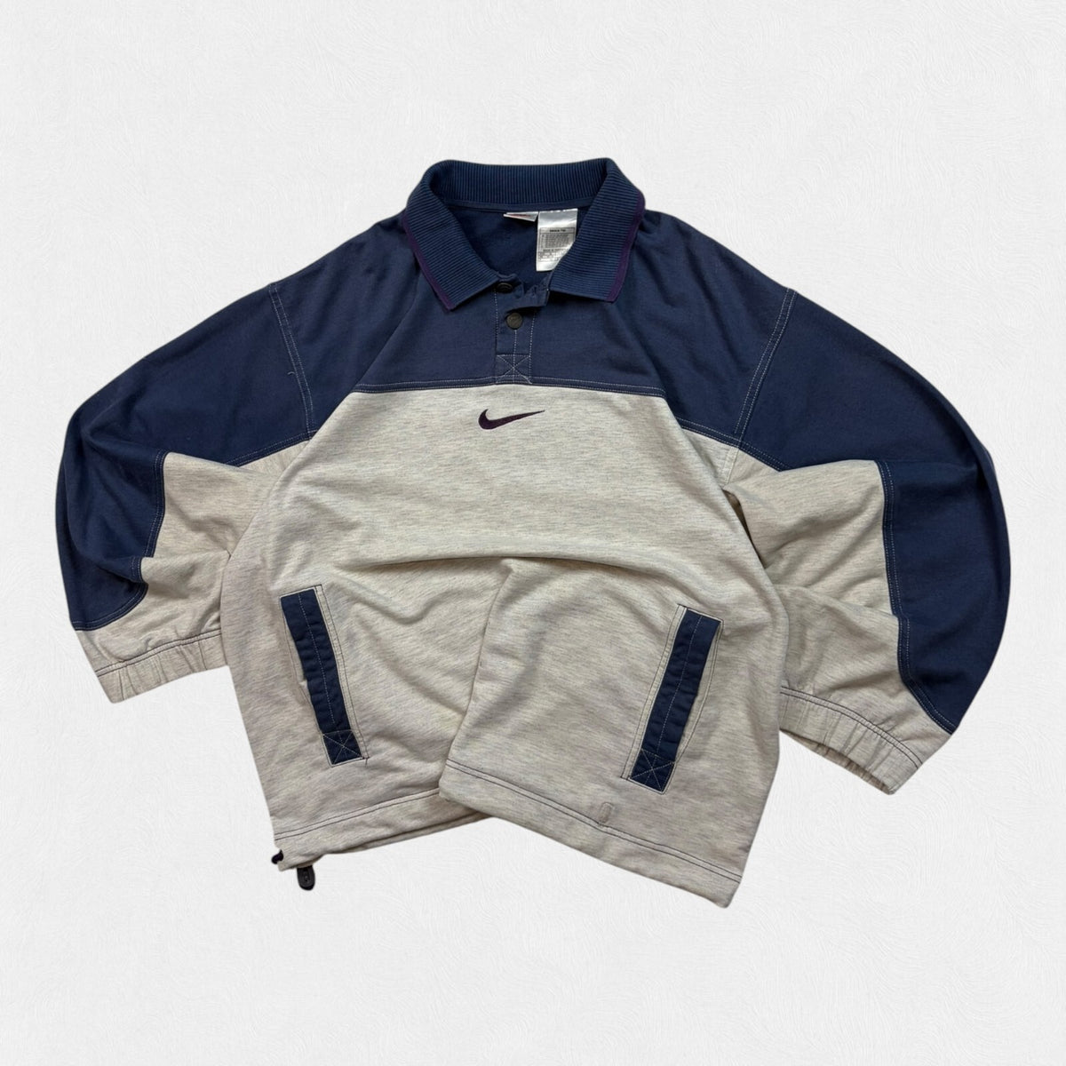 Vintage 90s nike centre swoosh collared sweatshirt (XL)