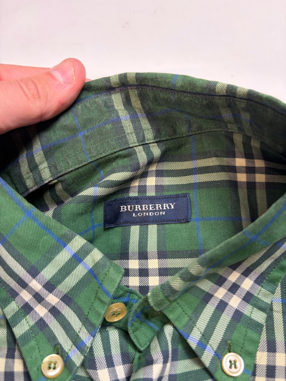 Vintage Burberry nova check checkered button up shirt (M)