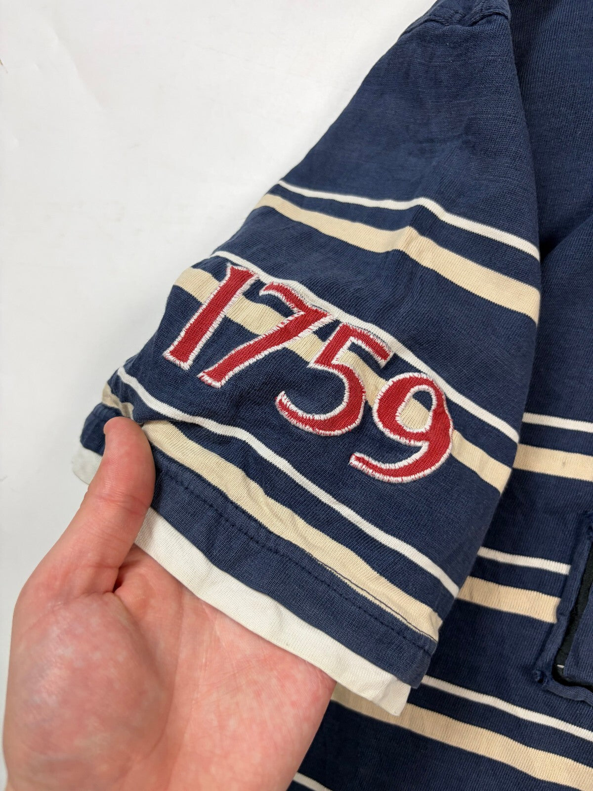 Vintage Guinness beer striped rugby polo shirt (XXL)