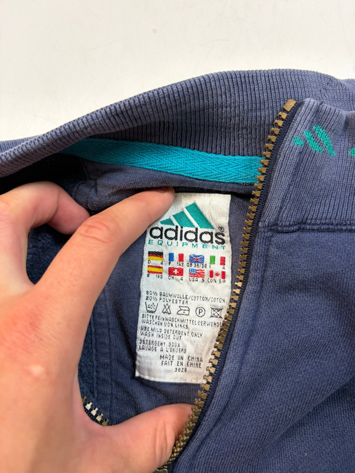 Vintage 90s Adidas equipment quarter zip sweatshirt (S)
