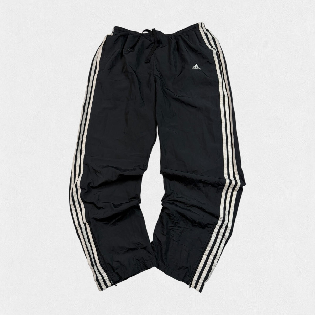 Vintage Y2K Adidas side stripe baggy track pants (L)