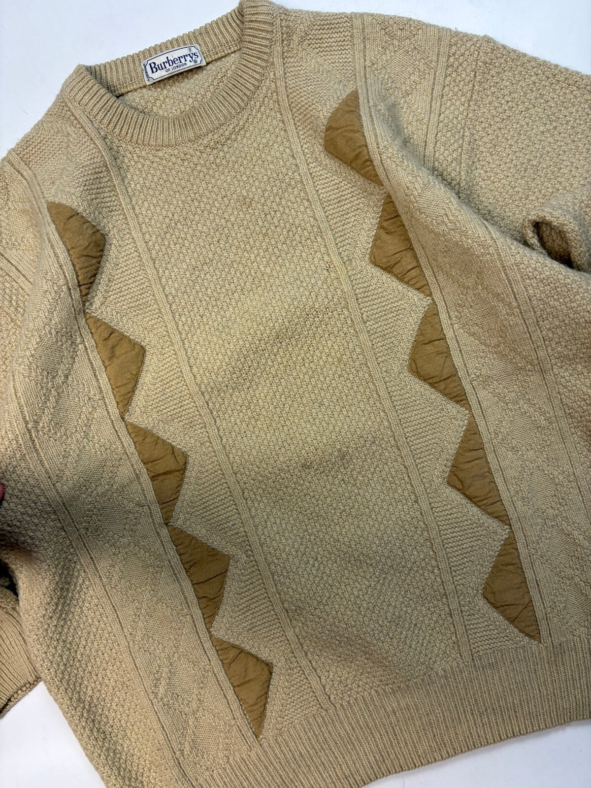 Vintage 90s Burberry geometric knit sweater (M)