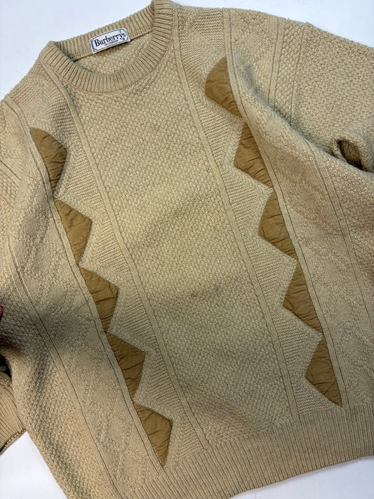Vintage 90s Burberry geometric knit sweater (M)