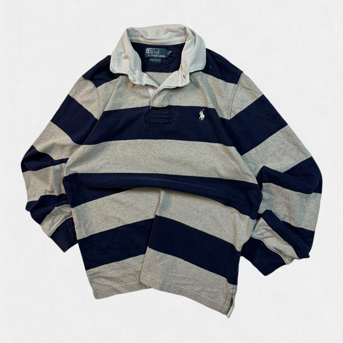 Vintage Y2K Ralph Lauren striped rugby polo shirt (M)