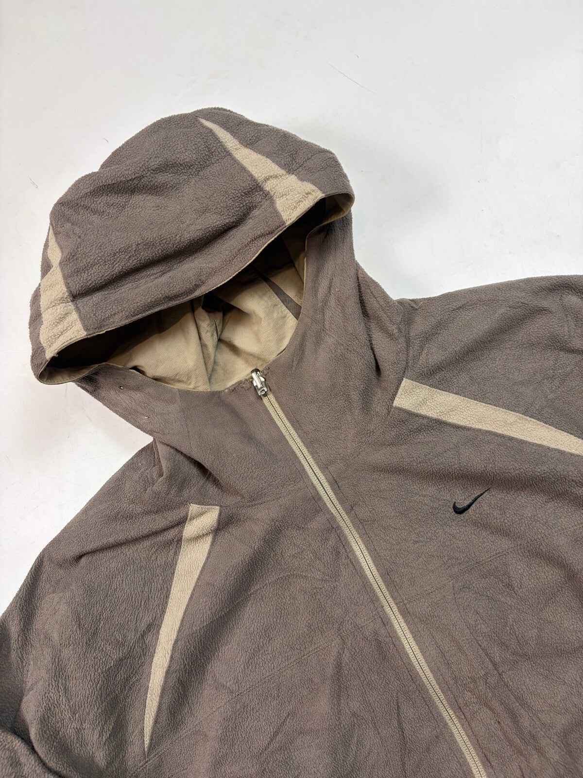 Vintage Y2K Nike reversible fleece hooded jacket (L)