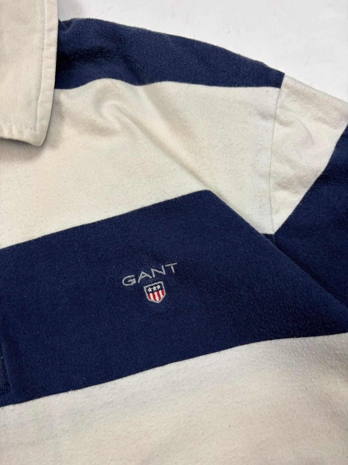 Gant striped rugby polo shirt (L)