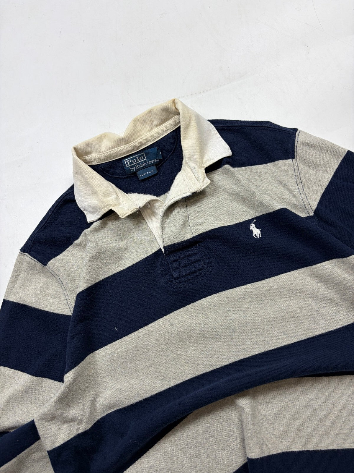 Vintage Ralph Lauren striped rugby polo shirt (M)