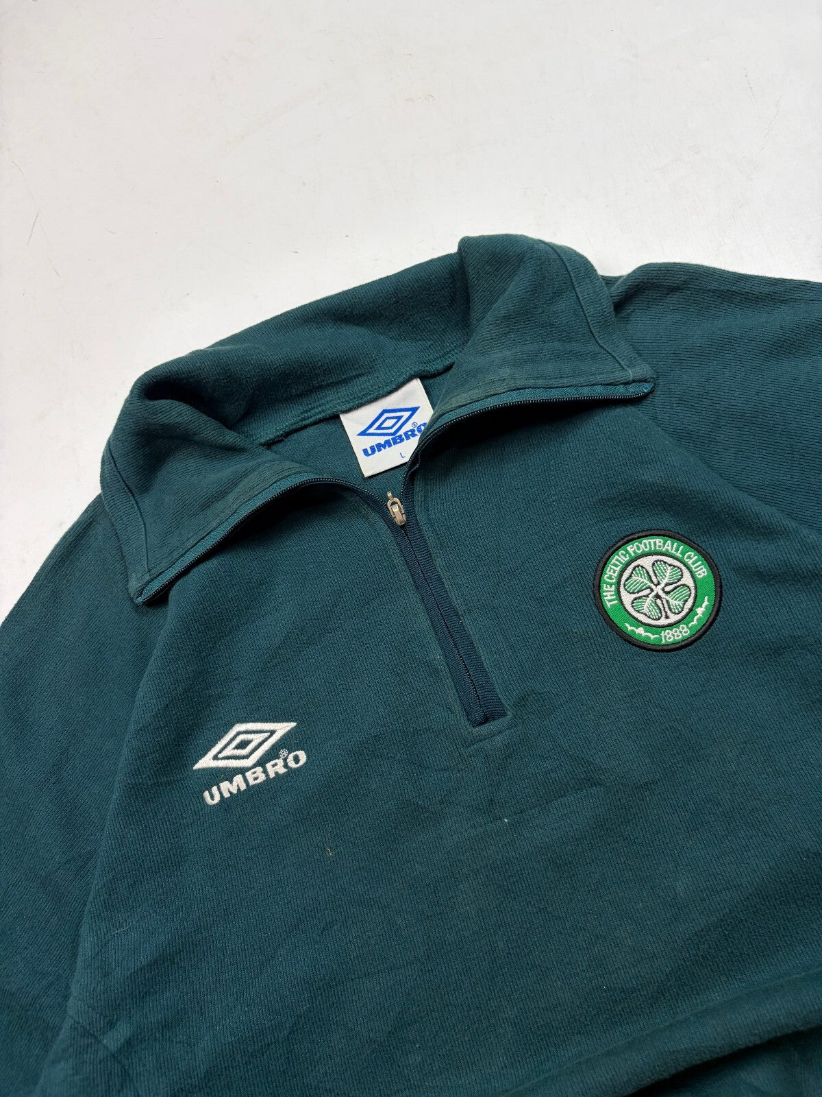Vintage 90s Celtic Umbro quarter zip sweatshirt (L)