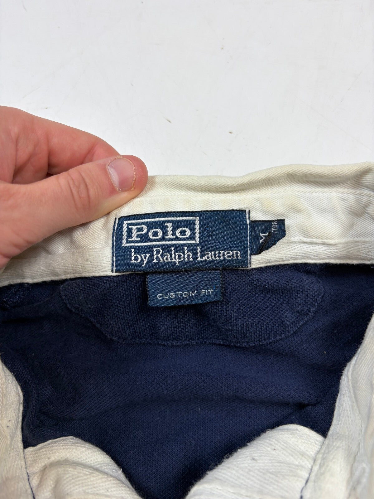 Vintage Ralph Lauren striped short sleeve rugby polo shirt (M)