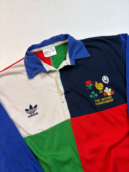 Vintage 90s Five nations Adidas originals rugby union shirt (M)