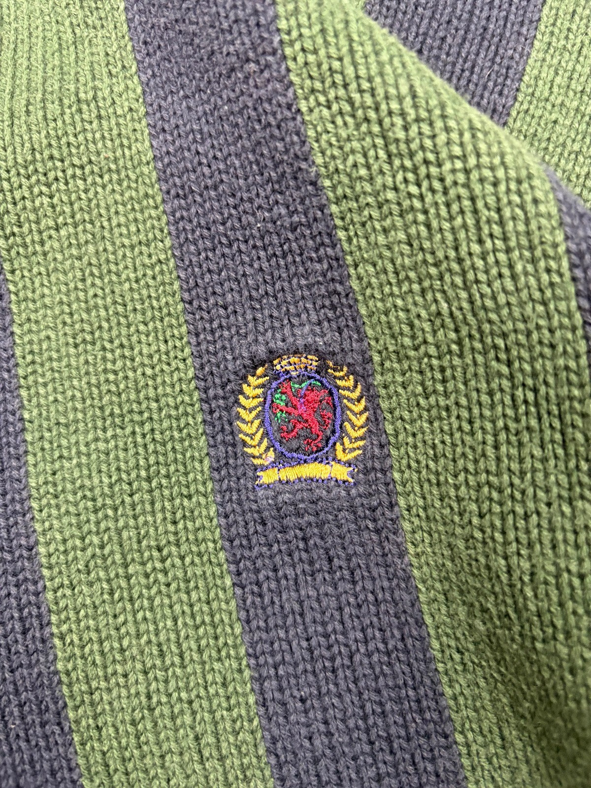 Vintage 90s Tommy Hilfiger striped knit sweater (M)