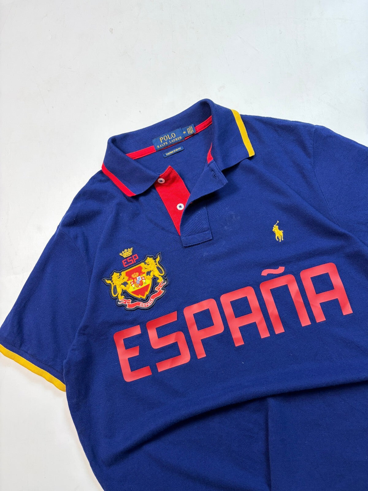 Ralph Lauren Spain spell out polo shirt (M)
