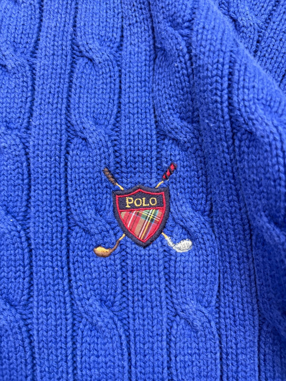 Vintage 90s Polo Ralph Lauren golf cable knit sweater (XL)