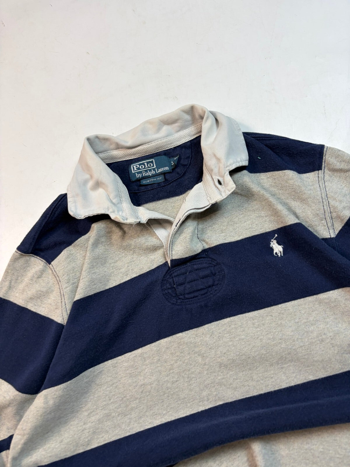 Vintage Y2K Ralph Lauren striped rugby polo shirt (M)