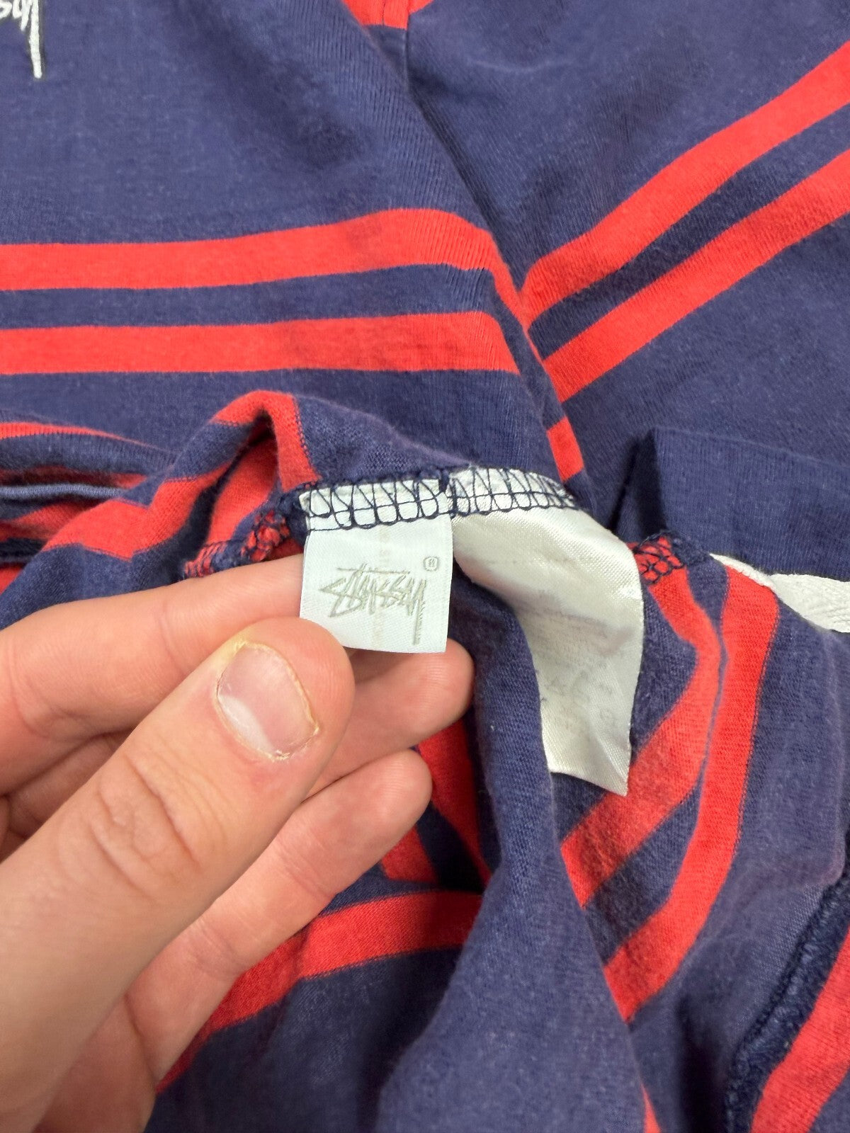 Stussy striped rugby polo shirt (M)