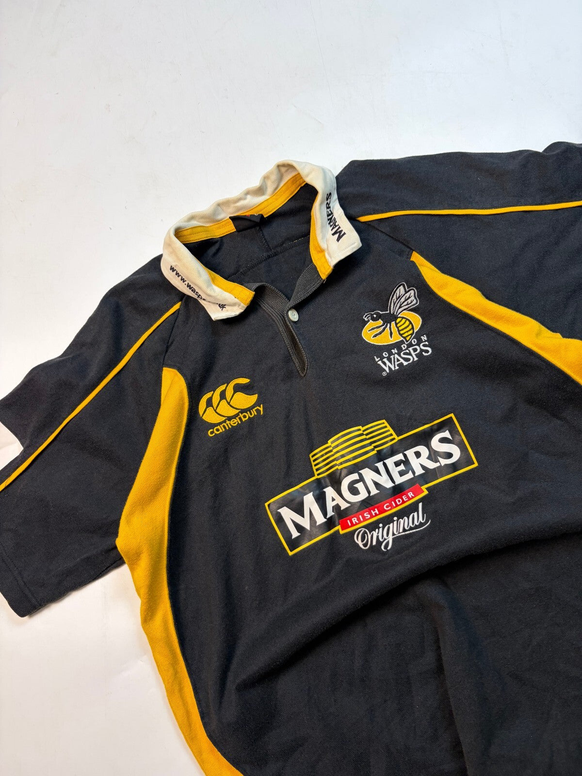 Vintage London Wasps 2007/08 Canterbury home rugby shirt (M)