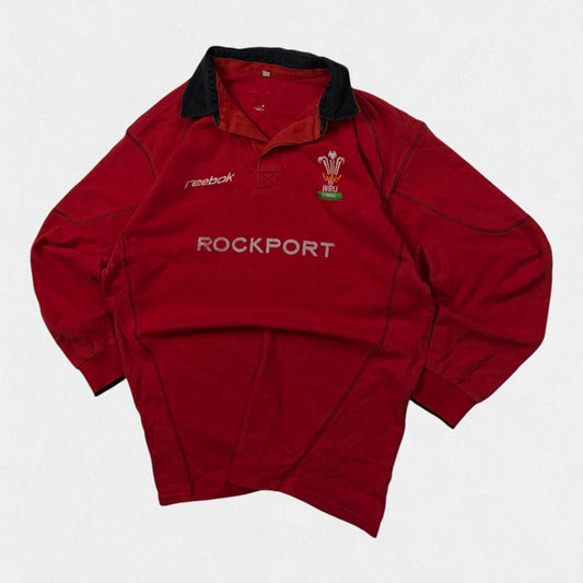 Vintage Wales 2002-04 Reebok home rugby union shirt (L)