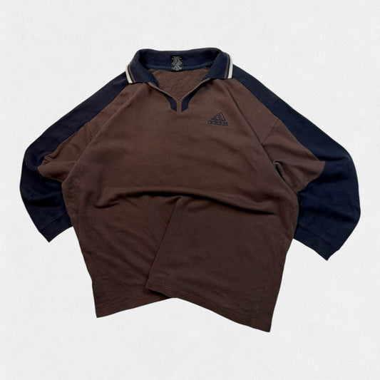 Vintage Y2K Adidas collared sweatshirt (XXL)