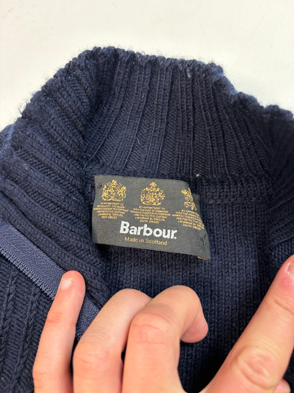 Barbour quarter zip boatman fisherman knit sweater (L)