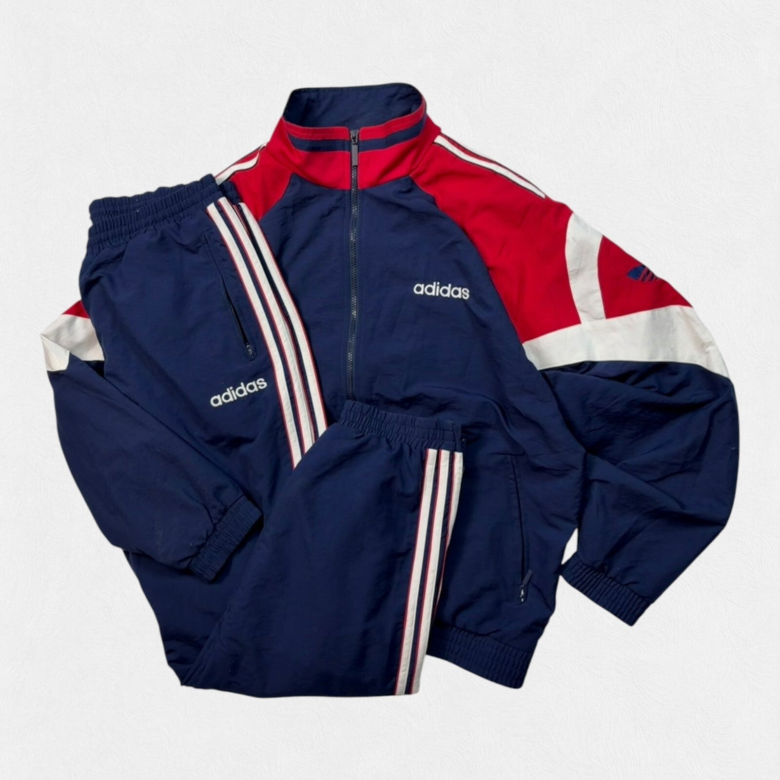 Vintage 90s Adidas originals colour block full tracksuit (L)