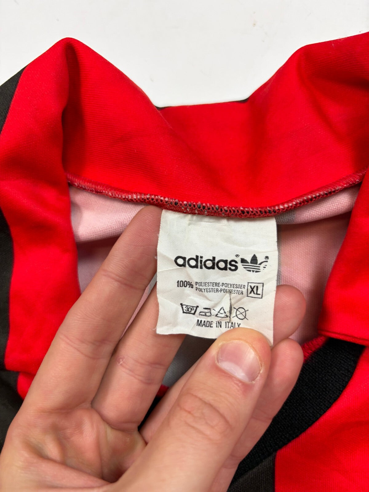 Vintage AC Milan 1991/92 Adidas long sleeve football shirt (XL)
