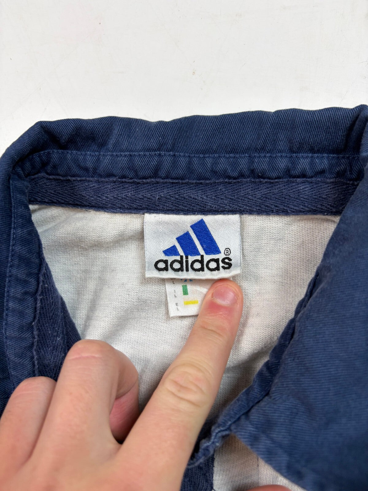 Vintage 90s adidas colour block rugby polo shirt (L)
