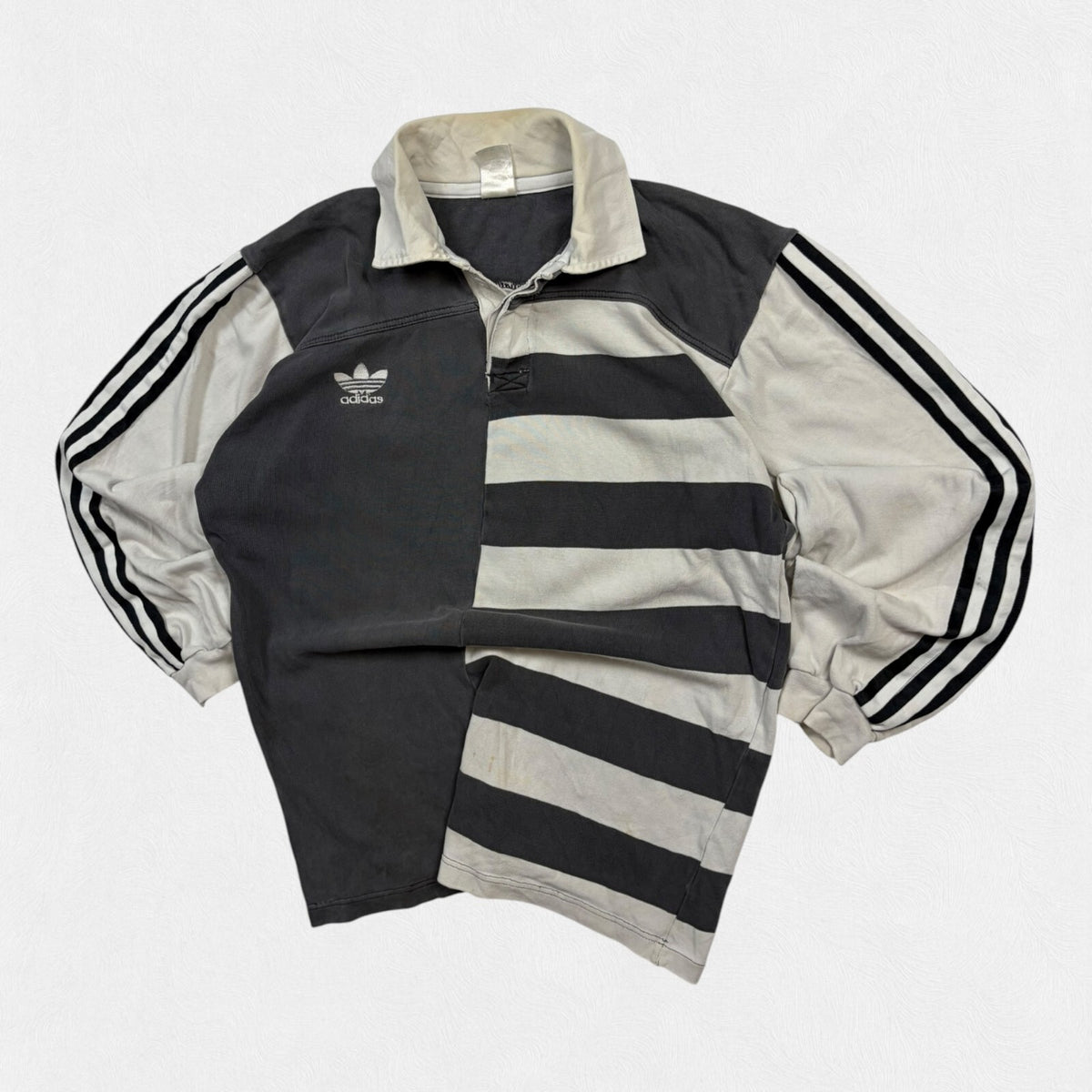 Vintage 90s adidas originals striped rugby polo (L)