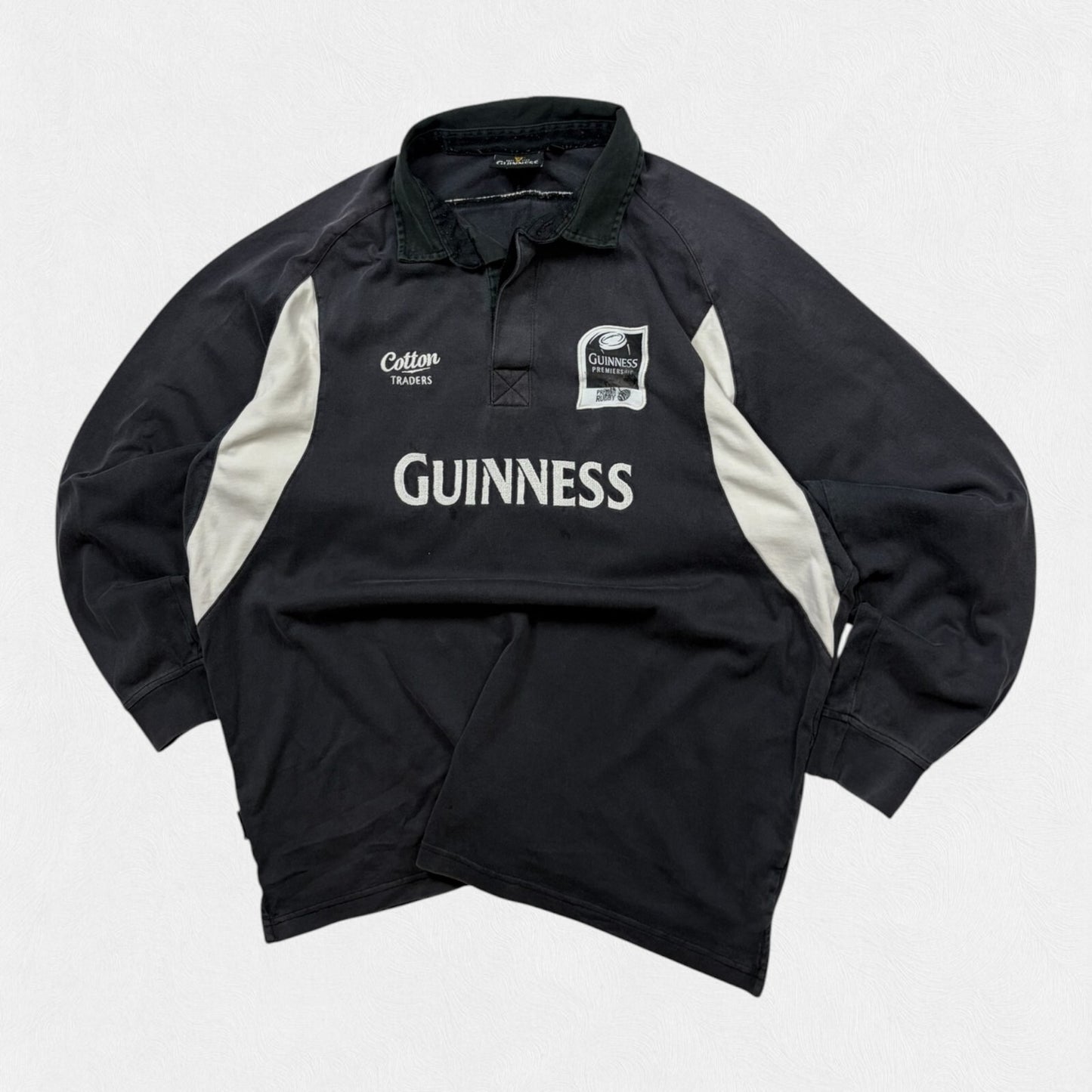 Vintage Guinness Cotton Traders rugby polo shirt (XL)