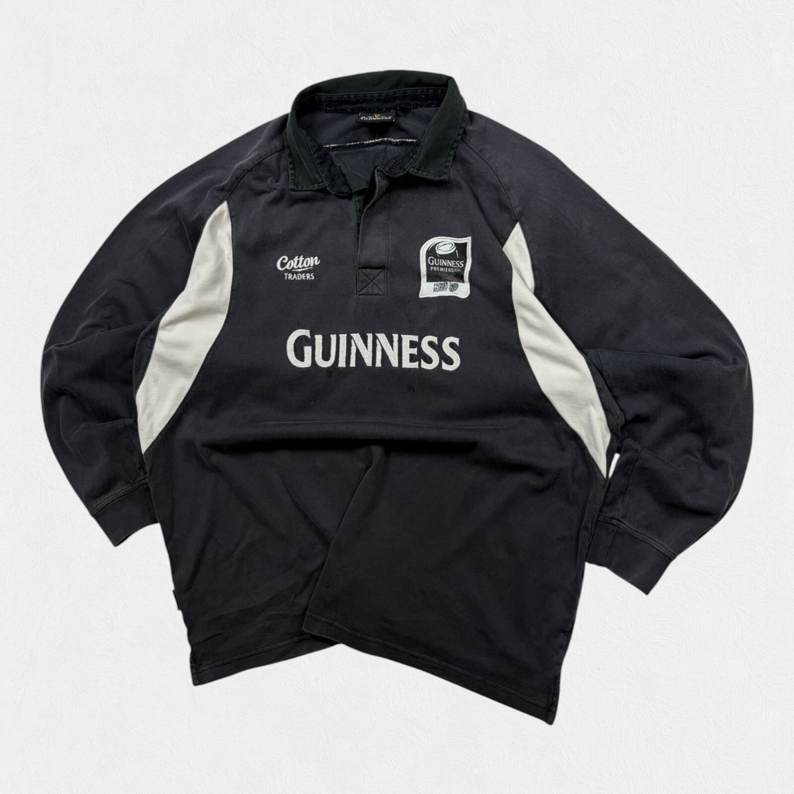 Vintage Guinness Cotton Traders rugby polo shirt (XL)