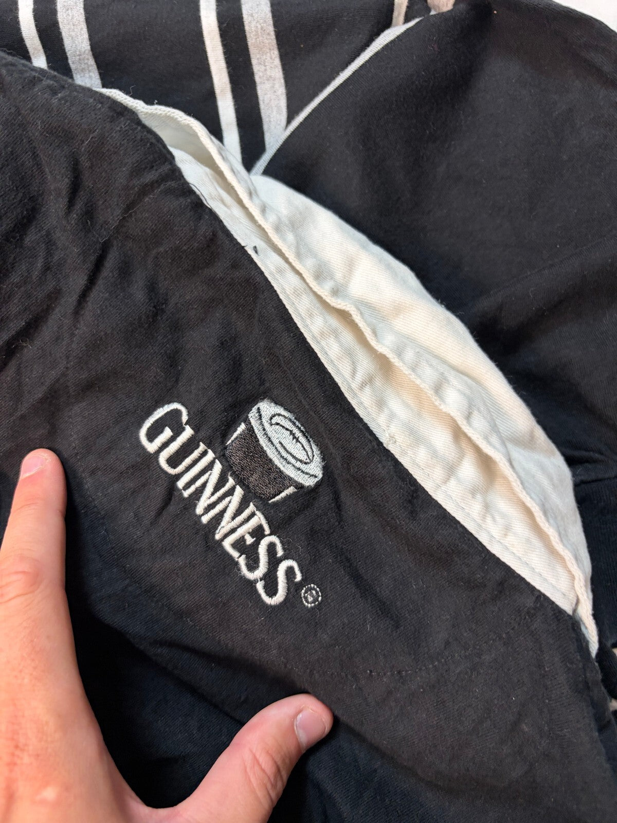 Vintage Guinness beer striped rugby polo shirt (M)