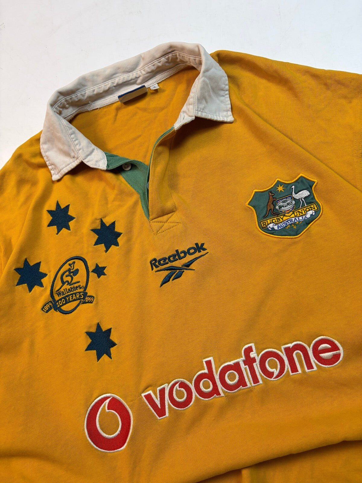 Vintage Australia Wallabies 1999 centenary Reebok rugby shirt (XL)