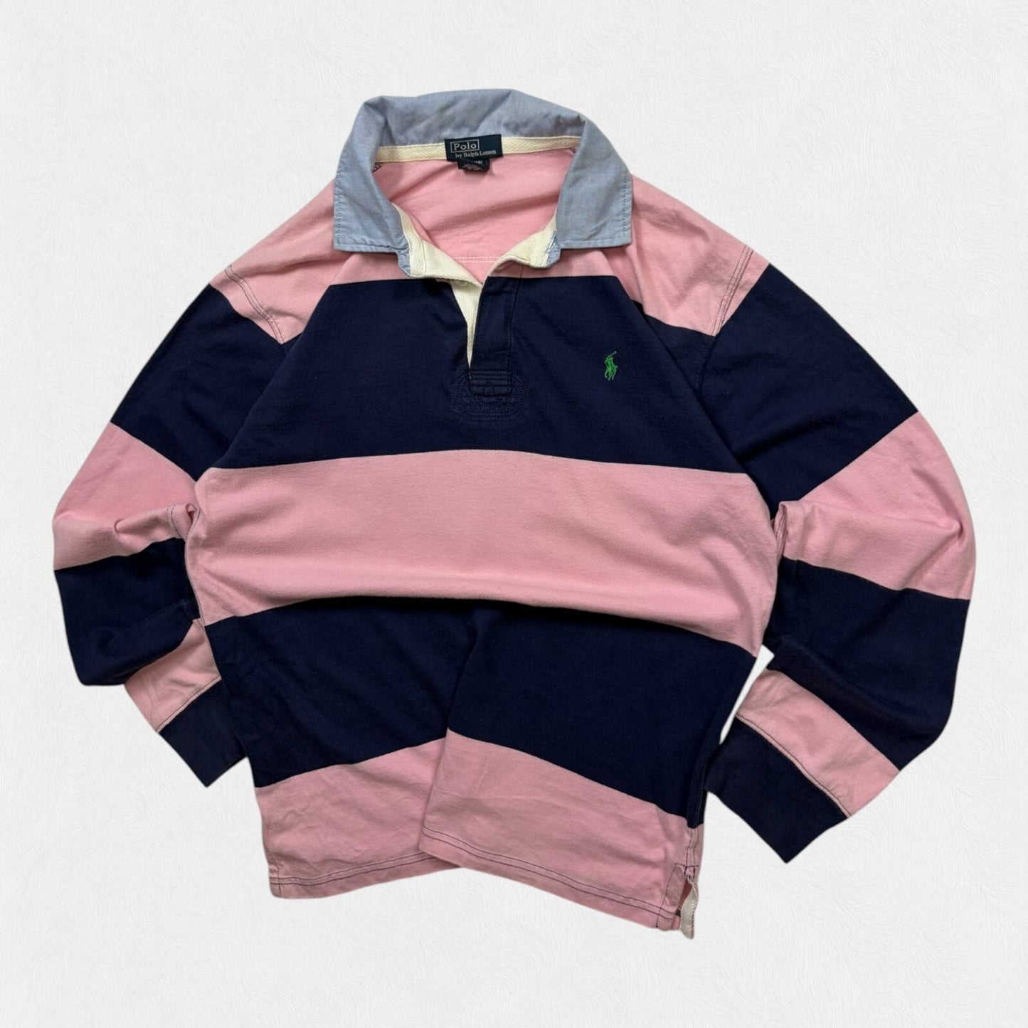 Vintage Ralph Lauren striped rugby polo shirt (L)