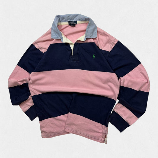 Vintage Ralph Lauren striped rugby polo shirt (L)