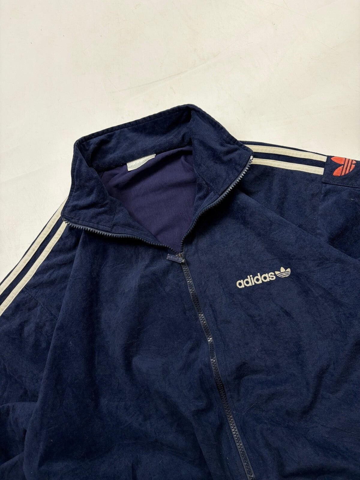 Vintage 90s adidas originals velour track top (L)