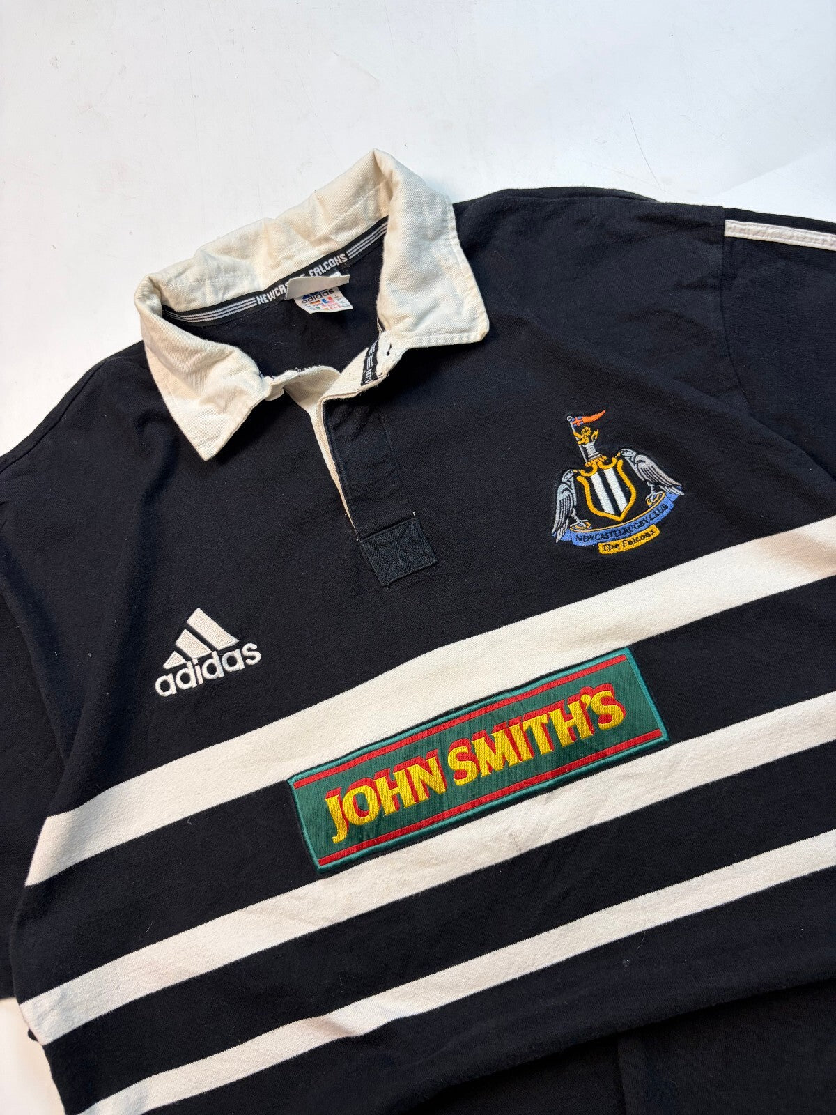 Vintage Newcastle Falcons 1998/99 Adidas home rugby shirt (XXL)