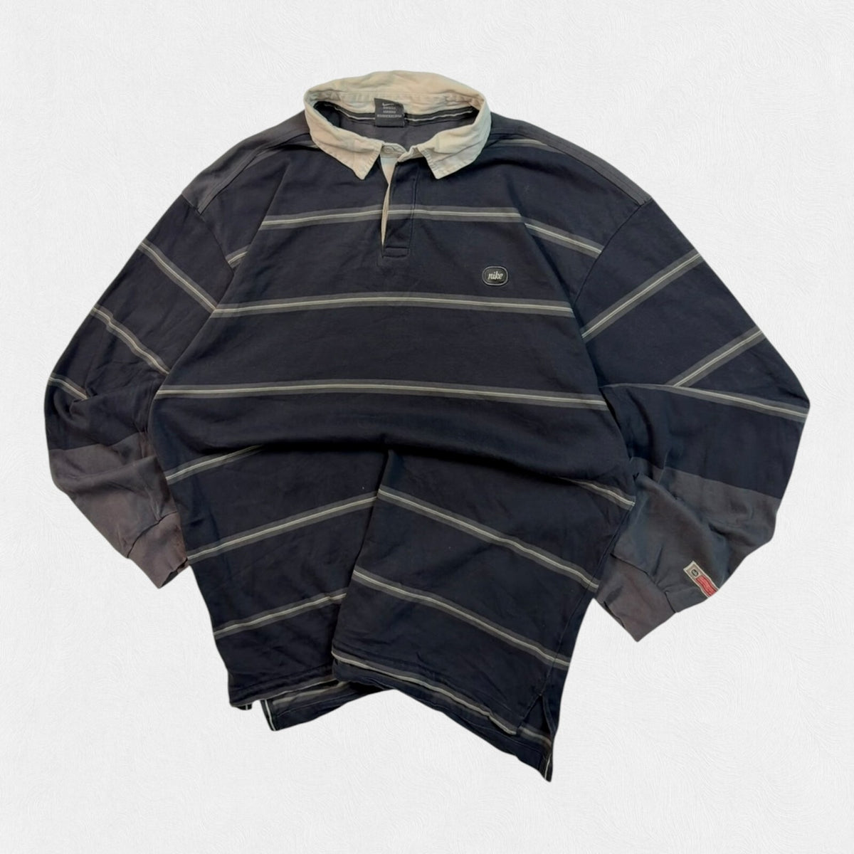 Vintage Y2K Nike striped rugby polo shirt (XL)