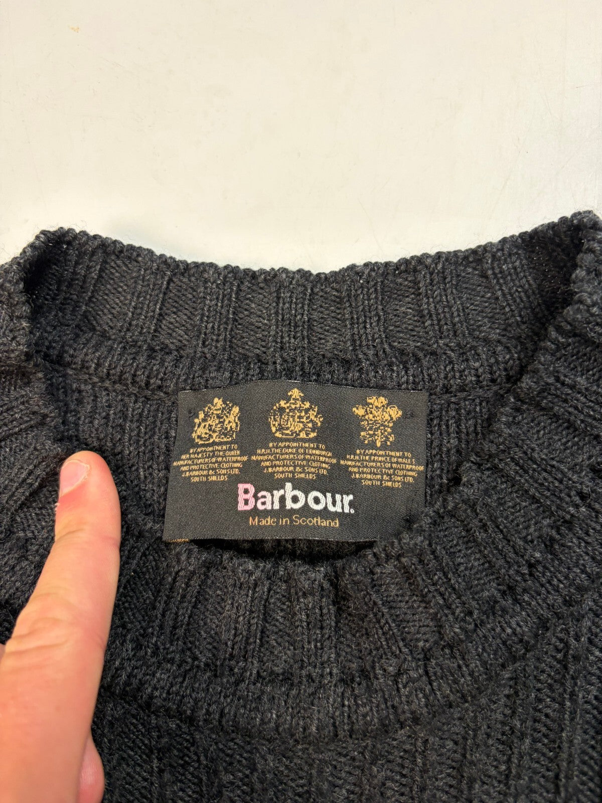 Vintage Sample Barbour boatman fisherman knit sweater (L)