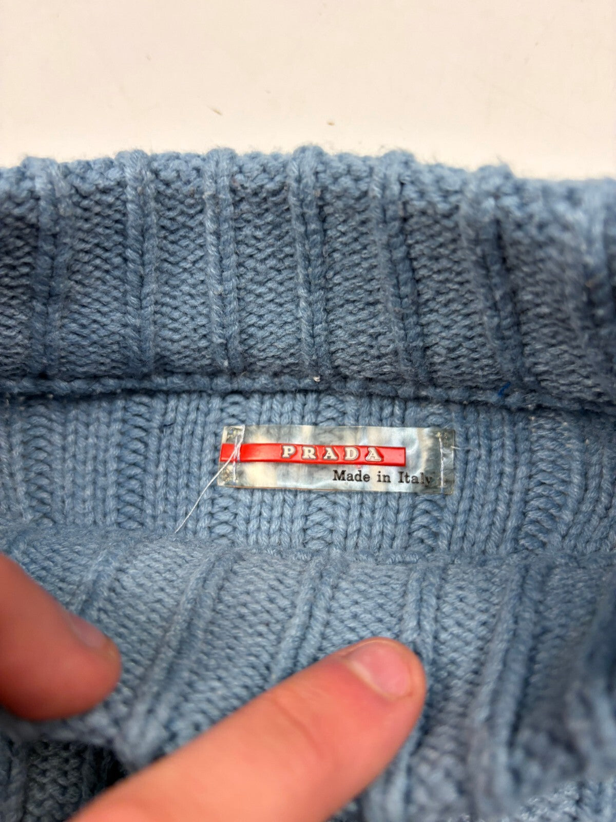 Vintage Prada sport ribbed fisherman knit sweater (M)