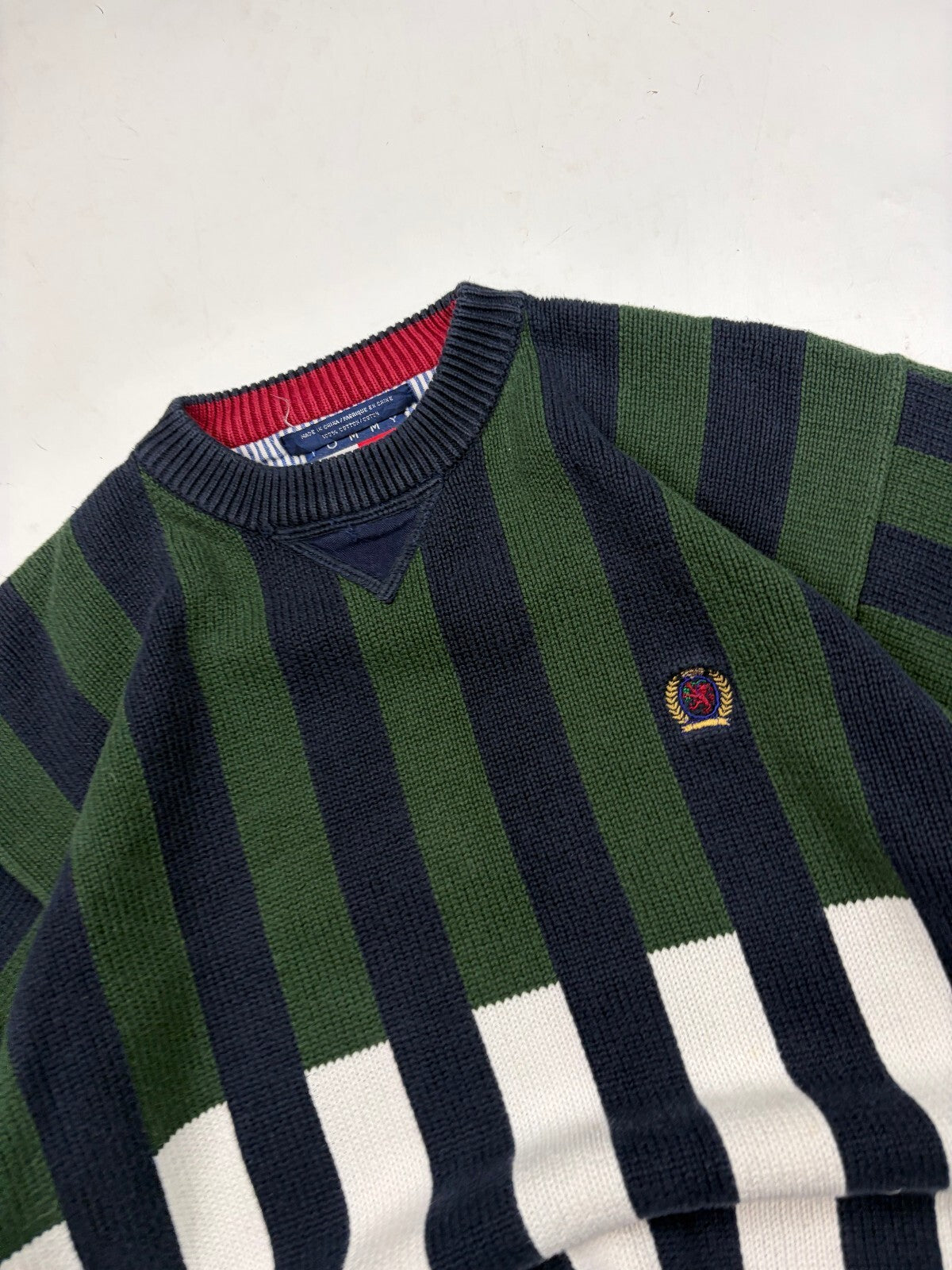 Vintage 90s Tommy Hilfiger striped knit sweater (M)