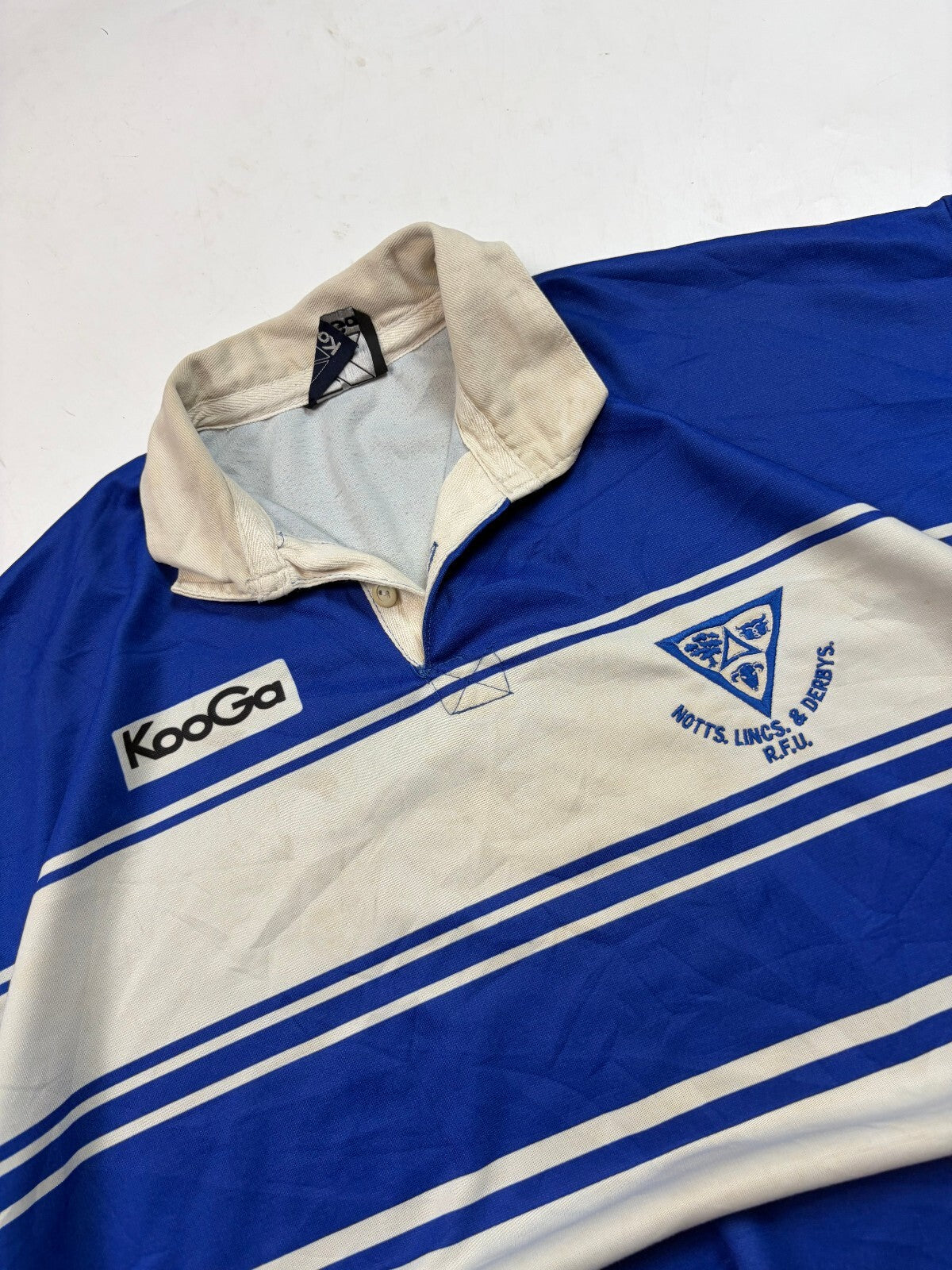 Vintage 2000s Notts, Lincs & Derbyshire match worn rugby union shirt (XL)