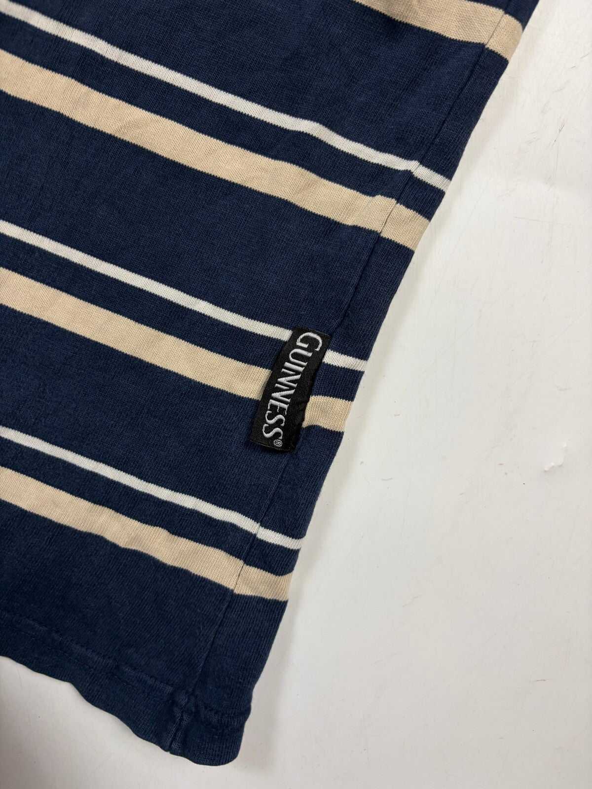 Vintage Guinness beer striped rugby polo shirt (XXL)