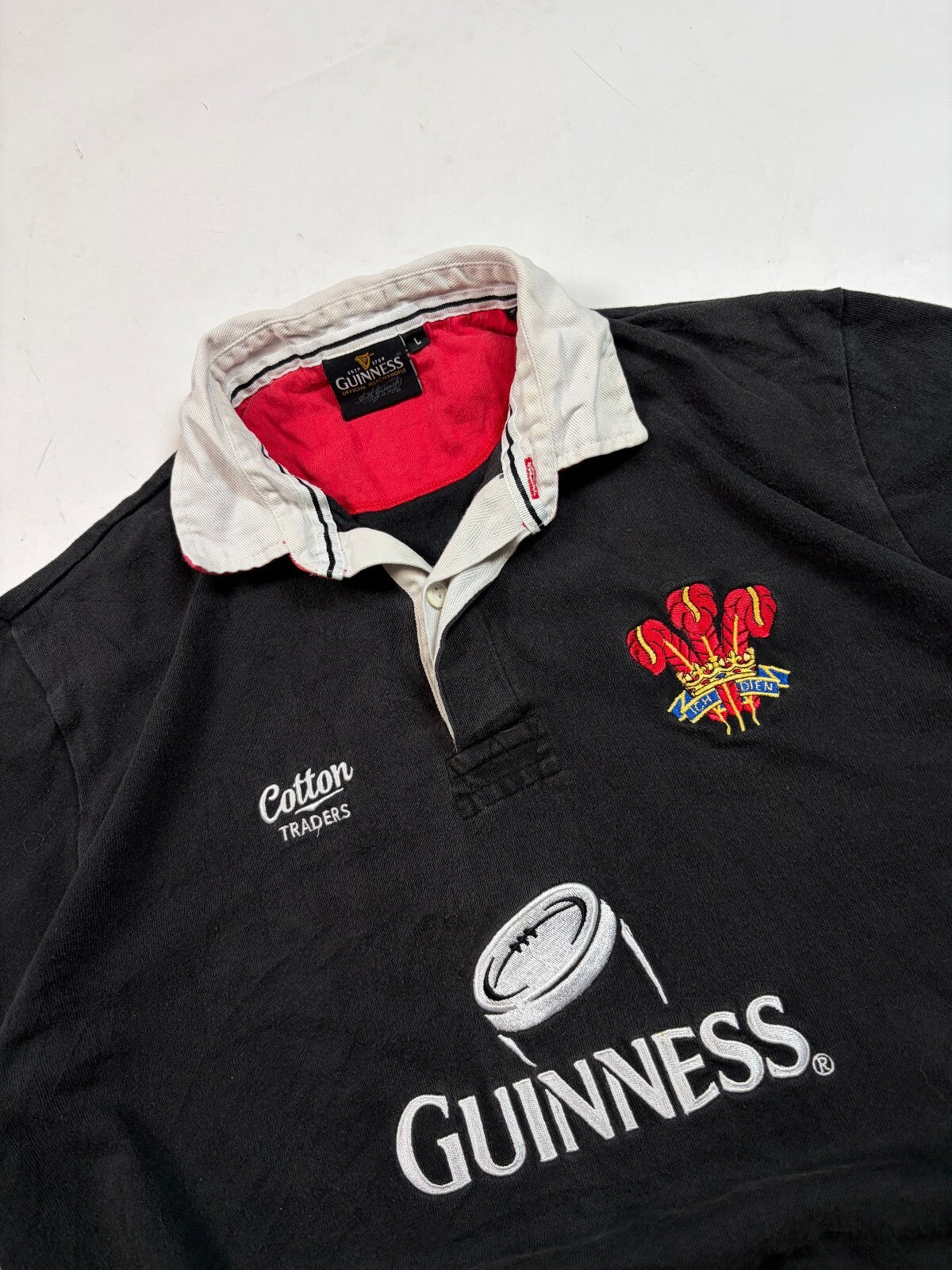 Vintage Wales Guinness Cotton Traders rugby union shirt (L)