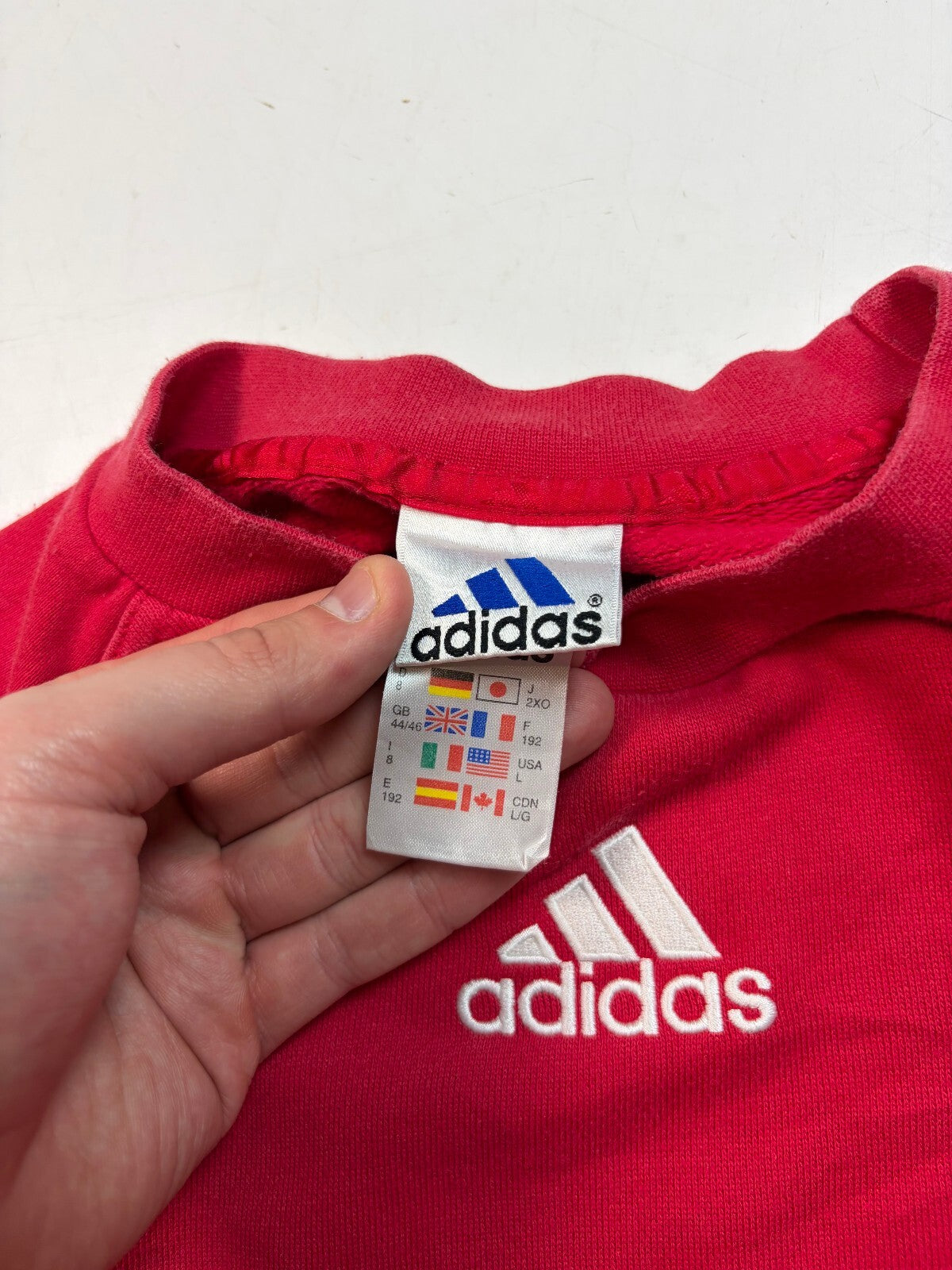 Vintage 90s Adidas centre logo sweatshirt (L)