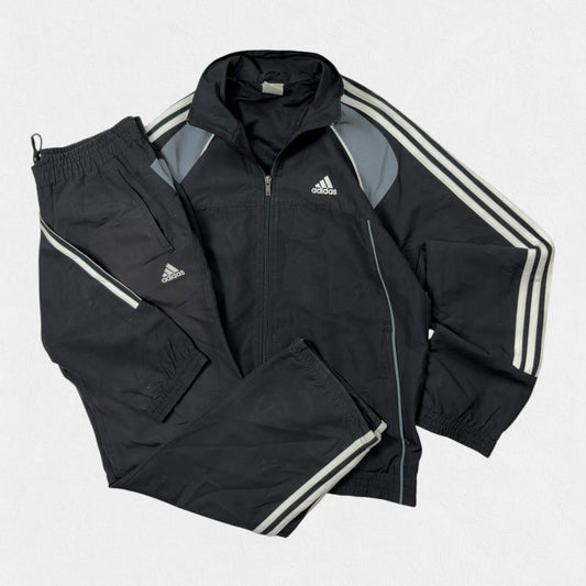 Vintage Y2K Adidas side stripe full tracksuit set (S)