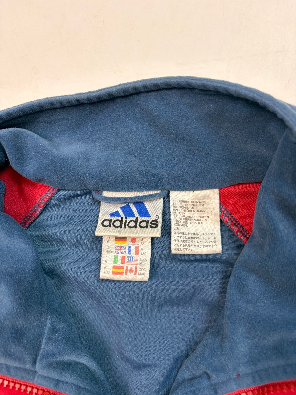 Vintage 90s Adidas colour block velour full tracksuit (M)