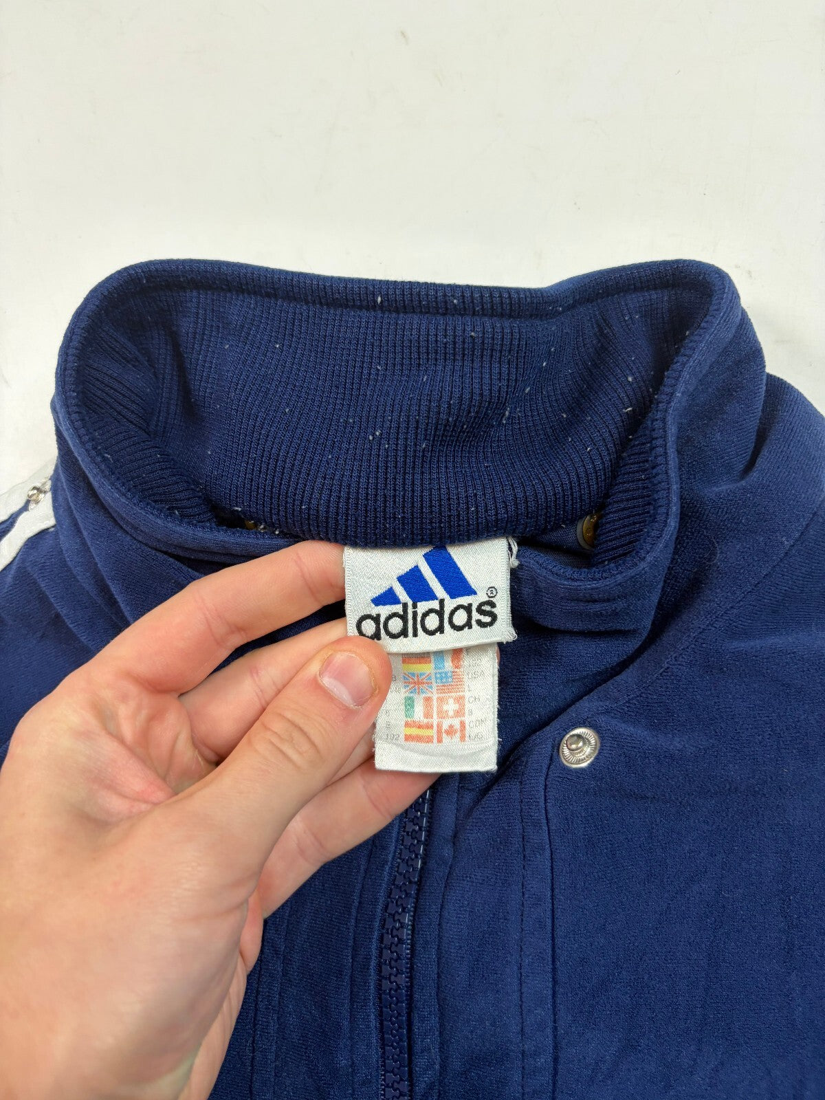 Vintage 90s adidas originals velour track top (L)